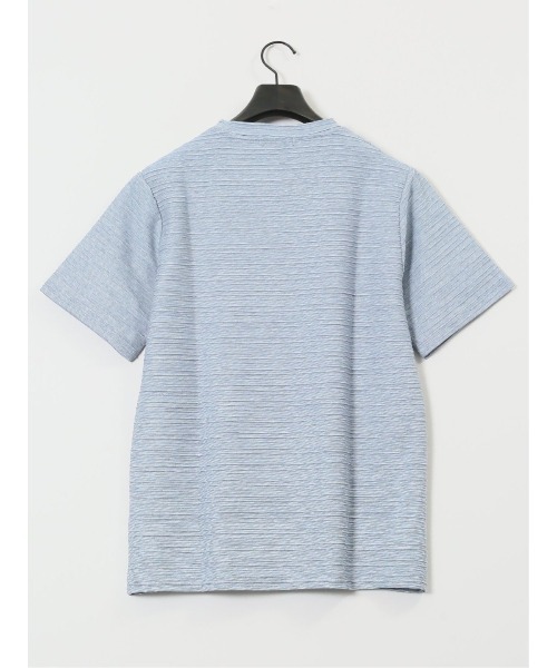 TAKA-Q（タカキュー）の「【ウォッシャブル】タカキュー ピンタックボーダー クルーネック半袖Tシャツ（Tシャツ/カットソー・メンズ・ホワイト/ライトグレー/ブルー/ホワイト×ブラック・MEDIUM/LARGE/X-LARGE）」の21枚目の写真