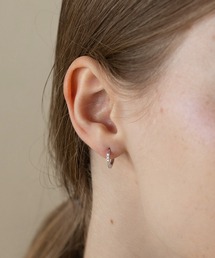 【ALLURELLE】ジルコニアフープピアス silver925 KNF-TP ※