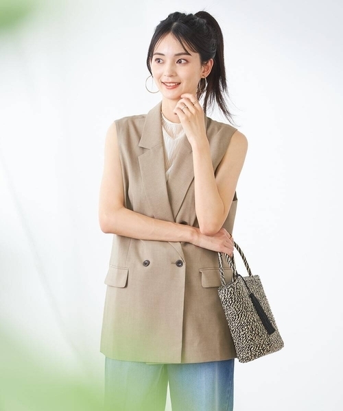 a.v.v（アーヴェヴェ）の「シアーウェーブハイネックカットソー（Tシャツ/カットソー・レディース・アイボリー/チャコールグレー・34/38/36/42/40）」の10枚目の写真