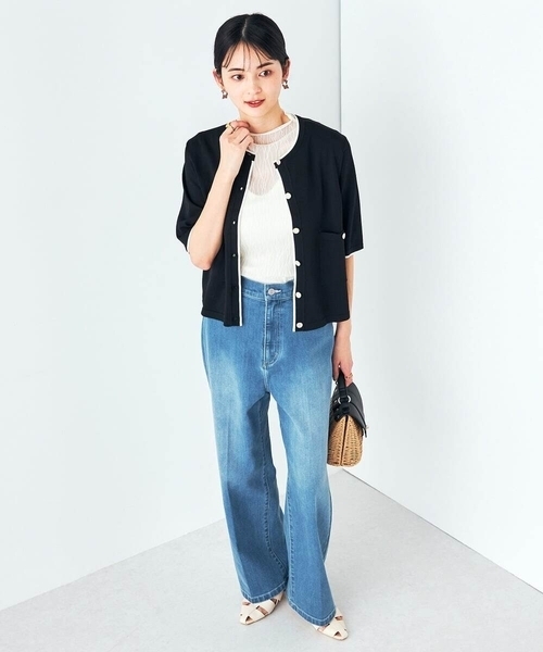 a.v.v（アーヴェヴェ）の「シアーウェーブハイネックカットソー（Tシャツ/カットソー・レディース・アイボリー/チャコールグレー・34/38/36/42/40）」の18枚目の写真