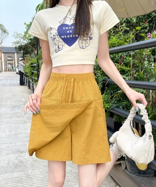 gossip!ロサンゼルス(ゴシップロサンゼルス)の「【多色展開】カジュアル速乾スリットスカパン(スカート・レディース・ネイビー/パープル/マスタード/ホワイト/ライトグレー・FREE)」の20枚目の写真