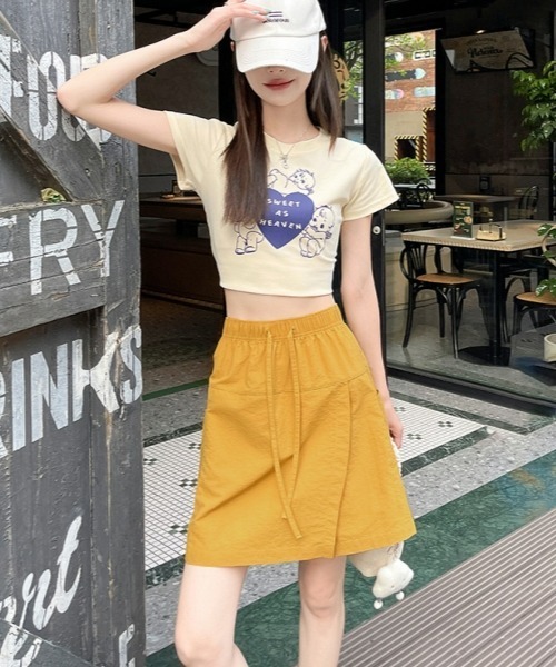 gossip!ロサンゼルス(ゴシップロサンゼルス)の「【多色展開】カジュアル速乾スリットスカパン(スカート・レディース・ネイビー/パープル/マスタード/ホワイト/ライトグレー・FREE)」の22枚目の写真
