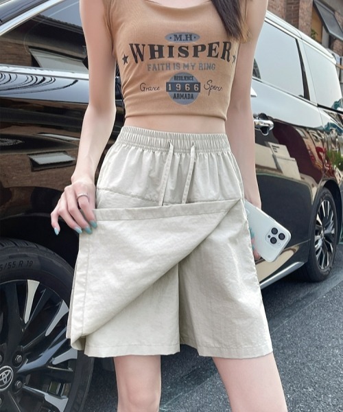 gossip!ロサンゼルス(ゴシップロサンゼルス)の「【多色展開】カジュアル速乾スリットスカパン(スカート・レディース・ネイビー/パープル/マスタード/ホワイト/ライトグレー・FREE)」の9枚目の写真