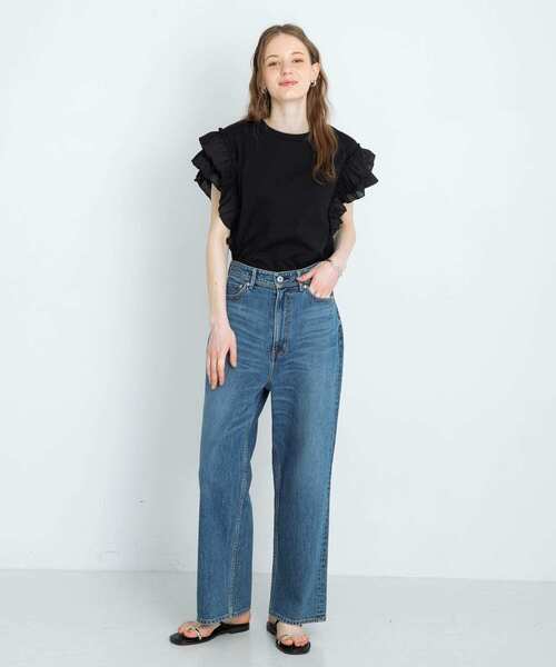 URBAN RESEARCH Sonny Label（アーバンリサーチサニーレーベル）の「フリルフレンチスリーブプルオーバー（Tシャツ/カットソー・レディース・ブラウン/ベージュ系その他/ブラック・FREE）」の16枚目の写真