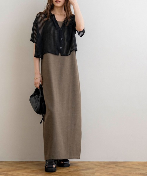 NOAHL（ノアル）の「【NOAHL】メッシュ編みシャツ（シャツ/ブラウス・レディース・アイボリー/ブラック/ブラウン・FREE）」の11枚目の写真