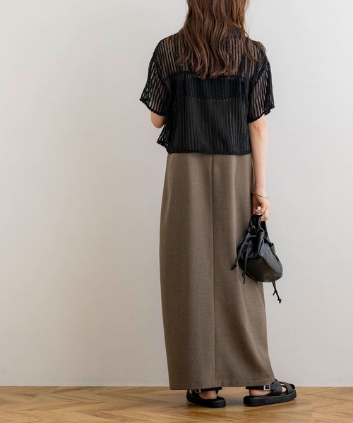 NOAHL（ノアル）の「【NOAHL】メッシュ編みシャツ（シャツ/ブラウス・レディース・アイボリー/ブラック/ブラウン・FREE）」の12枚目の写真