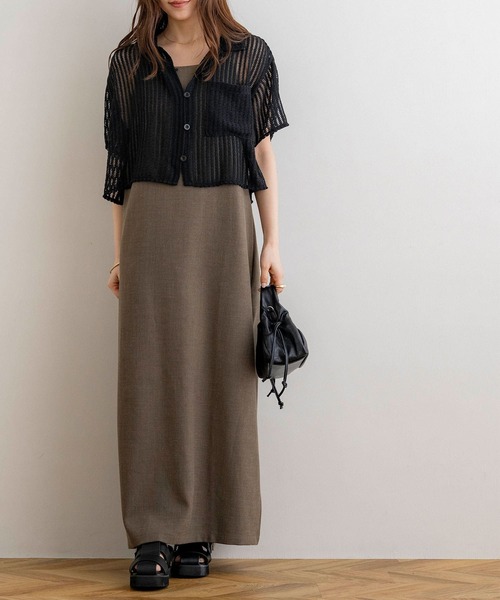 NOAHL（ノアル）の「【NOAHL】メッシュ編みシャツ（シャツ/ブラウス・レディース・アイボリー/ブラック/ブラウン・FREE）」の13枚目の写真