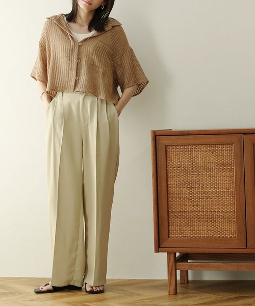 NOAHL（ノアル）の「【NOAHL】メッシュ編みシャツ（シャツ/ブラウス・レディース・アイボリー/ブラック/ブラウン・FREE）」の16枚目の写真