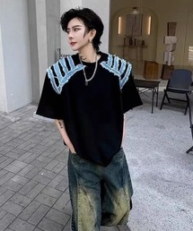 デニムショルダーカットオーバーサイズTシャツ