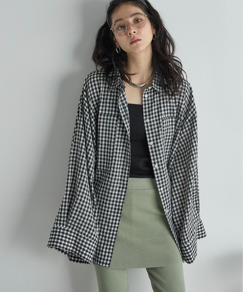 THE YOn(ザヨン)の「スーパーワイドスリーブルーズフィットシャツ(シャツ/ブラウス・レディース・ブラック/クリーム/ブラウン/ピンク・FREE)」の9枚目の写真