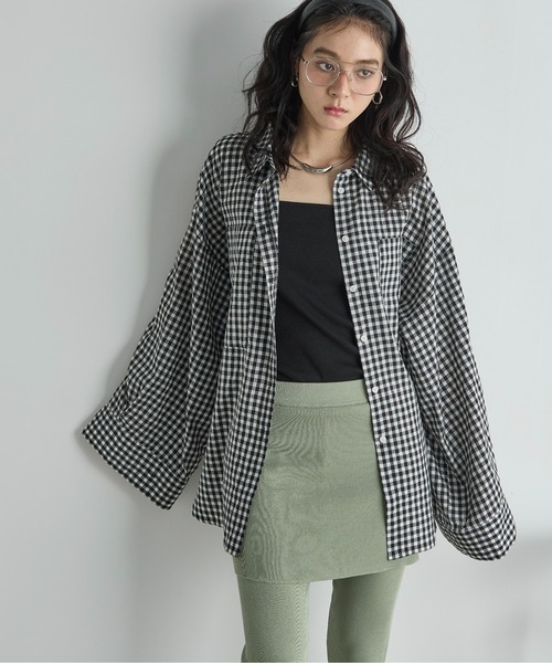 THE YOn(ザヨン)の「スーパーワイドスリーブルーズフィットシャツ(シャツ/ブラウス・レディース・ブラック/クリーム/ブラウン/ピンク・FREE)」の12枚目の写真