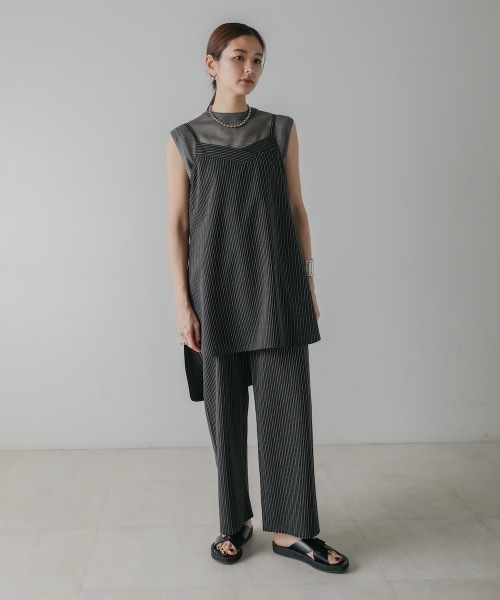 セール】STRIPED CAMI TUNIC（ｽﾄﾗｲﾌﾟｷｬﾐﾁｭﾆｯｸ）（チュニック
