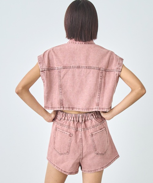 ANAP(アナップ)の「ノースリーブ ミニ スカート カラーデニム セットアップ(セットアップ・レディース・カーキ/ピンク・FREE)」の10枚目の写真