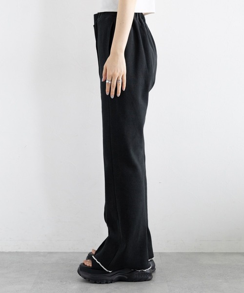 RAGEBLUE（レイジブルー）の「配色リブメローフレアパンツ（スウェットパンツ・レディース・ホワイト/ブラック/ワインレッド・FREE）」の19枚目の写真