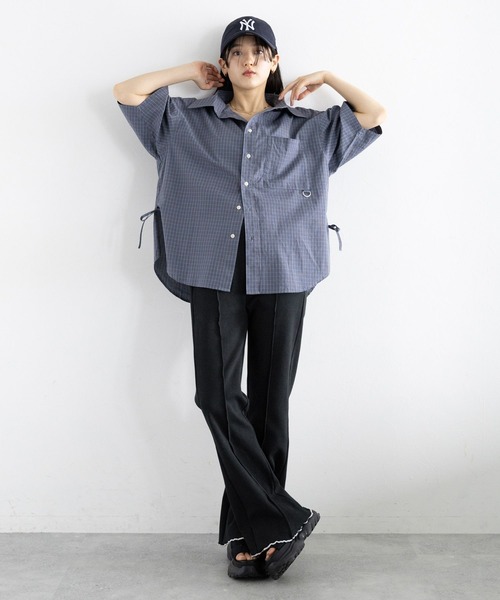 RAGEBLUE（レイジブルー）の「配色リブメローフレアパンツ（スウェットパンツ・レディース・ホワイト/ブラック/ワインレッド・FREE）」の10枚目の写真