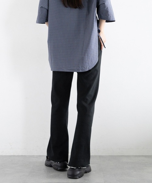 RAGEBLUE（レイジブルー）の「配色リブメローフレアパンツ（スウェットパンツ・レディース・ホワイト/ブラック/ワインレッド・FREE）」の18枚目の写真