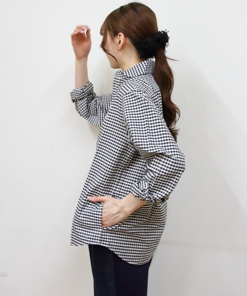 DANTON(ダントン)の「DANTON/ダントン ラウンドカラープルオーバーシャツロングスリーブ ROUND COLLAR P.O SHIRT L/S DT-B0282 OXP(シャツ/ブラウス・レディース・オリーブ/ブラック系その他2/ネイビー・44/42/40)」の5枚目の写真