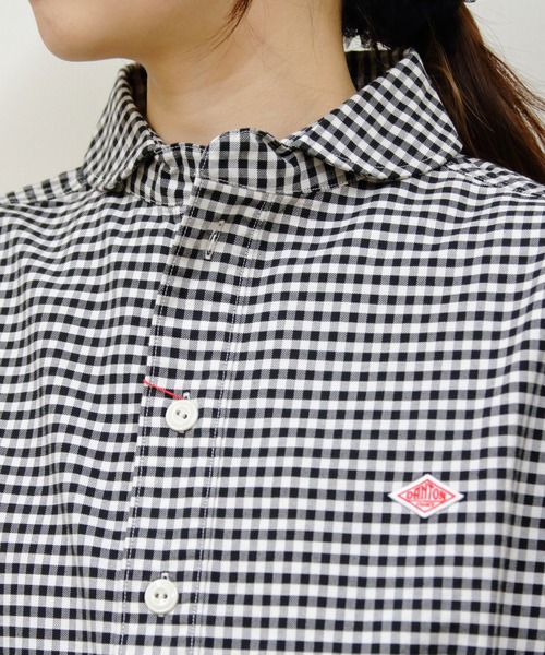 DANTON(ダントン)の「DANTON/ダントン ラウンドカラープルオーバーシャツロングスリーブ ROUND COLLAR P.O SHIRT L/S DT-B0282 OXP(シャツ/ブラウス・レディース・オリーブ/ブラック系その他2/ネイビー・44/42/40)」の7枚目の写真