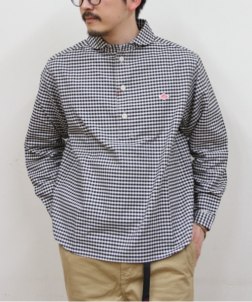 DANTON(ダントン)の「DANTON/ダントン ラウンドカラープルオーバーシャツロングスリーブ ROUND COLLAR P.O SHIRT L/S DT-B0282 OXP(シャツ/ブラウス・レディース・オリーブ/ブラック系その他2/ネイビー・44/42/40)」の9枚目の写真