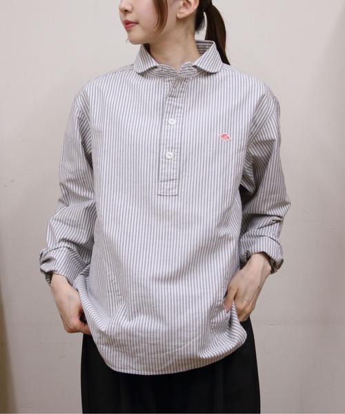 DANTON(ダントン)の「DANTON/ダントン ラウンドカラープルオーバーシャツロングスリーブ ROUND COLLAR P.O SHIRT L/S DT-B0282 OXP(シャツ/ブラウス・レディース・オリーブ/ブラック系その他2/ネイビー・44/42/40)」の15枚目の写真