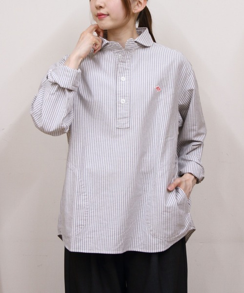 DANTON(ダントン)の「DANTON/ダントン ラウンドカラープルオーバーシャツロングスリーブ ROUND COLLAR P.O SHIRT L/S DT-B0282 OXP(シャツ/ブラウス・レディース・オリーブ/ブラック系その他2/ネイビー・44/42/40)」の16枚目の写真