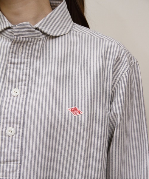 DANTON(ダントン)の「DANTON/ダントン ラウンドカラープルオーバーシャツロングスリーブ ROUND COLLAR P.O SHIRT L/S DT-B0282 OXP(シャツ/ブラウス・レディース・オリーブ/ブラック系その他2/ネイビー・44/42/40)」の14枚目の写真