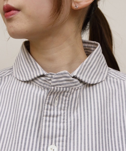 DANTON(ダントン)の「DANTON/ダントン ラウンドカラープルオーバーシャツロングスリーブ ROUND COLLAR P.O SHIRT L/S DT-B0282 OXP(シャツ/ブラウス・レディース・オリーブ/ブラック系その他2/ネイビー・44/42/40)」の13枚目の写真