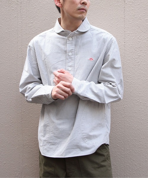 DANTON(ダントン)の「DANTON/ダントン ラウンドカラープルオーバーシャツロングスリーブ ROUND COLLAR P.O SHIRT L/S DT-B0282 OXP(シャツ/ブラウス・レディース・オリーブ/ブラック系その他2/ネイビー・44/42/40)」の21枚目の写真
