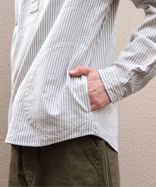 DANTON(ダントン)の「DANTON/ダントン ラウンドカラープルオーバーシャツロングスリーブ ROUND COLLAR P.O SHIRT L/S DT-B0282 OXP(シャツ/ブラウス・レディース・オリーブ/ブラック系その他2/ネイビー・44/42/40)」の19枚目の写真