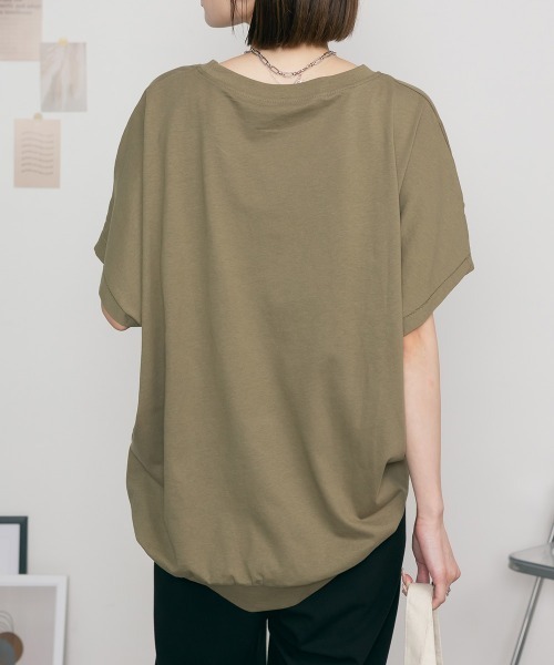RCD(アールシーディー)の「立体ドルマンスリーブTシャツ(Tシャツ/カットソー・レディース・カーキ/ブラック/ホワイト・LL~3L/4L~5L/M-L)」の12枚目の写真