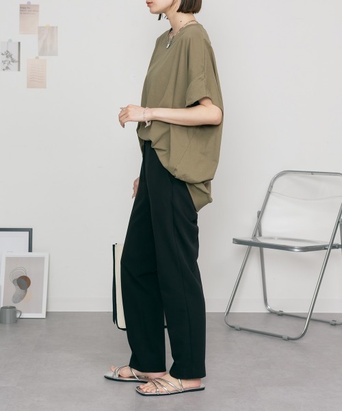 RCD(アールシーディー)の「立体ドルマンスリーブTシャツ(Tシャツ/カットソー・レディース・カーキ/ブラック/ホワイト・LL~3L/4L~5L/M-L)」の20枚目の写真