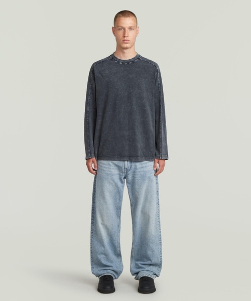 G-STAR（ジースター）の「Washed Boxy T-Shirt/ヴィンテージライクウォッシュド加工オーバーサイズロングスリーブTシャツ（Tシャツ/カットソー・メンズ・ダークブルー/ブラウン・X-LARGE/LARGE/MEDIUM/SMALL/X-SMALL）」の9枚目の写真