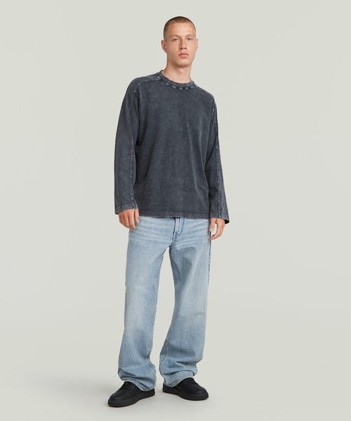 G-STAR（ジースター）の「Washed Boxy T-Shirt/ヴィンテージライクウォッシュド加工オーバーサイズロングスリーブTシャツ（Tシャツ/カットソー・メンズ・ダークブルー/ブラウン・X-LARGE/LARGE/MEDIUM/SMALL/X-SMALL）」の10枚目の写真