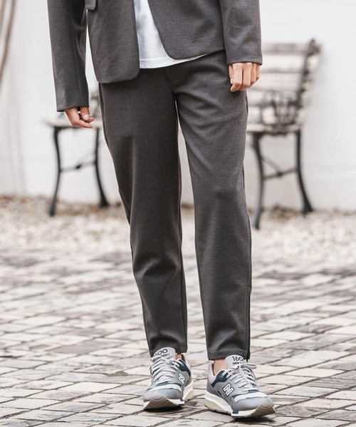 1minute 1second（ワンミニットワンセカンド）の「mp13844-zip slacks with heart embroidery スラックスパンツ（スラックス・メンズ・ブラック/チャコール・S/M/L/XL）」の5枚目の写真