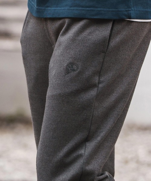 1minute 1second（ワンミニットワンセカンド）の「mp13844-zip slacks with heart embroidery スラックスパンツ（スラックス・メンズ・ブラック/チャコール・S/M/L/XL）」の6枚目の写真