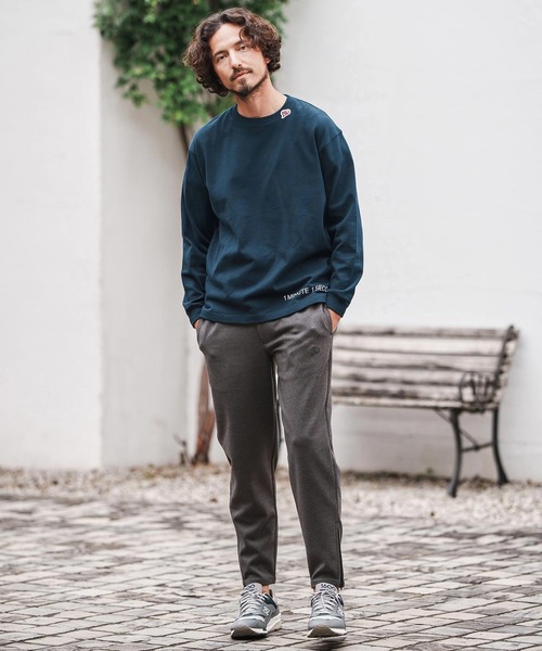1minute 1second（ワンミニットワンセカンド）の「mp13844-zip slacks with heart embroidery スラックスパンツ（スラックス・メンズ・ブラック/チャコール・S/M/L/XL）」の11枚目の写真