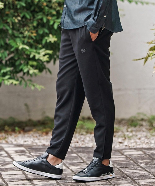 1minute 1second（ワンミニットワンセカンド）の「mp13844-zip slacks with heart embroidery スラックスパンツ（スラックス・メンズ・ブラック/チャコール・S/M/L/XL）」の14枚目の写真