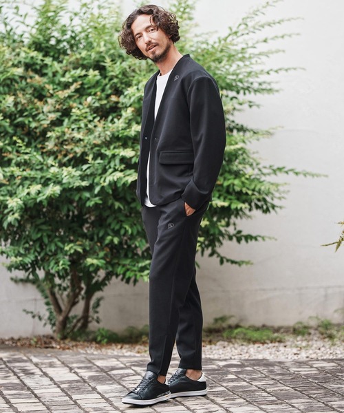1minute 1second（ワンミニットワンセカンド）の「mp13844-zip slacks with heart embroidery スラックスパンツ（スラックス・メンズ・ブラック/チャコール・S/M/L/XL）」の16枚目の写真