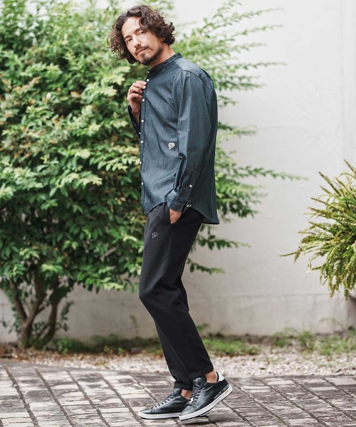 1minute 1second（ワンミニットワンセカンド）の「mp13844-zip slacks with heart embroidery スラックスパンツ（スラックス・メンズ・ブラック/チャコール・S/M/L/XL）」の18枚目の写真