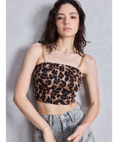 GYDA（ジェイダ）の「chainストラップテレコビスチェ（キャミソール・レディース・ピンク/その他1/ブラック/オフホワイト/その他2・FREE）」の4枚目の写真