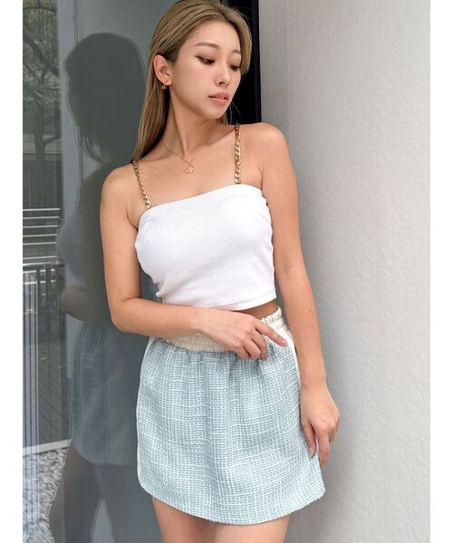 GYDA（ジェイダ）の「chainストラップテレコビスチェ（キャミソール・レディース・ピンク/その他1/ブラック/オフホワイト/その他2・FREE）」の10枚目の写真