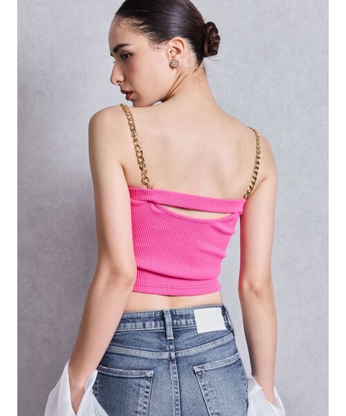 GYDA（ジェイダ）の「chainストラップテレコビスチェ（キャミソール・レディース・ピンク/その他1/ブラック/オフホワイト/その他2・FREE）」の17枚目の写真