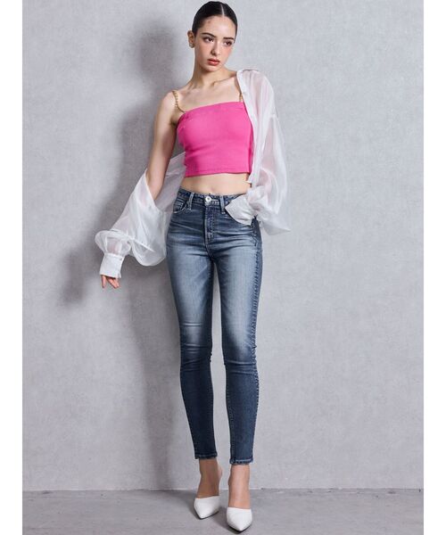 GYDA（ジェイダ）の「chainストラップテレコビスチェ（キャミソール・レディース・ピンク/その他1/ブラック/オフホワイト/その他2・FREE）」の18枚目の写真