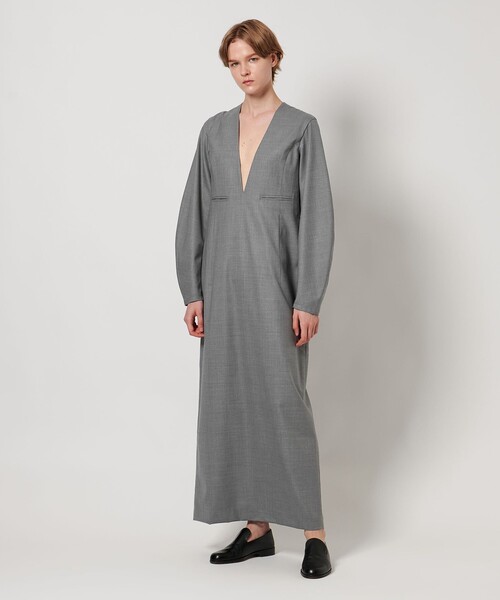 LOEFF（ロエフ）の「＜LOEFF＞W TORO Vネック ドレス（ワンピース・レディース・ネイビー/グレー・1/0）」の3枚目の写真