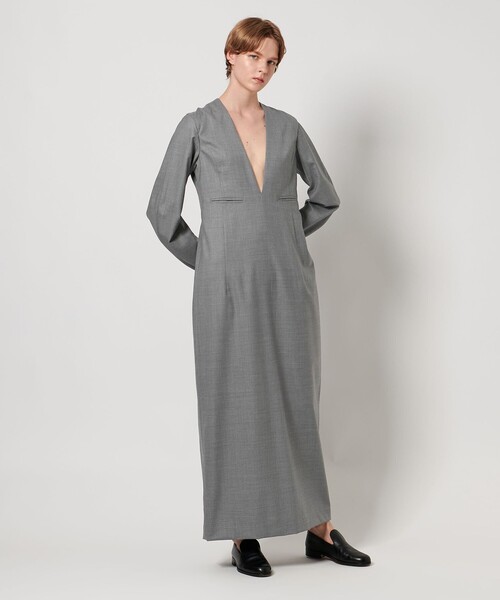 LOEFF（ロエフ）の「＜LOEFF＞W TORO Vネック ドレス（ワンピース・レディース・ネイビー/グレー・1/0）」の5枚目の写真