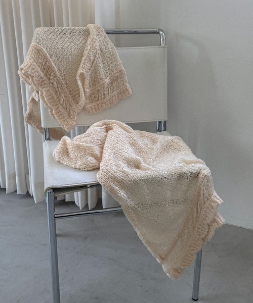 HONEY MI HONEY(ハニーミーハニー)の「poodle crochet knit tops(ニット/セーター・レディース・オフホワイト/ブラック/コーラル・FREE)」の18枚目の写真