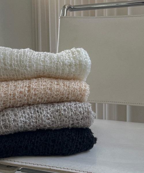 HONEY MI HONEY(ハニーミーハニー)の「poodle crochet knit tops(ニット/セーター・レディース・オフホワイト/ブラック/コーラル・FREE)」の19枚目の写真