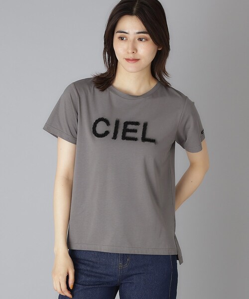 DRESSTERIOR(ドレステリア)の「クリア天竺チュールCIELロゴTシャツ(Tシャツ/カットソー・レディース・オフホワイト/ブラック/ダークグレー・34/36/38)」の13枚目の写真