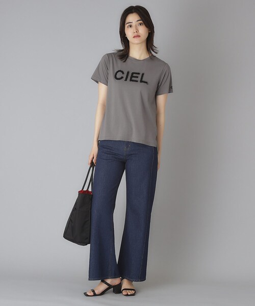 DRESSTERIOR(ドレステリア)の「クリア天竺チュールCIELロゴTシャツ(Tシャツ/カットソー・レディース・オフホワイト/ブラック/ダークグレー・34/36/38)」の14枚目の写真