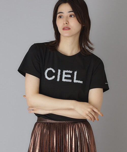 DRESSTERIOR(ドレステリア)の「クリア天竺チュールCIELロゴTシャツ(Tシャツ/カットソー・レディース・オフホワイト/ブラック/ダークグレー・34/36/38)」の17枚目の写真